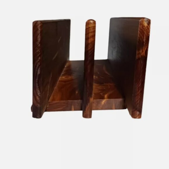 Organizer 70s 80s 3 Slot Solid Wood Mail Bills and Other Things To Be Ignored - Picture 4 of 11